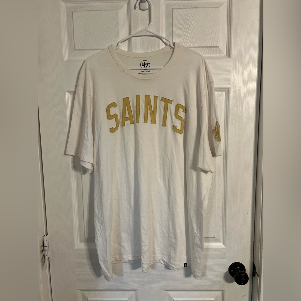 47 Men’s Short Sleeve White Tshirt New Orleans Saints Team Size Xxl